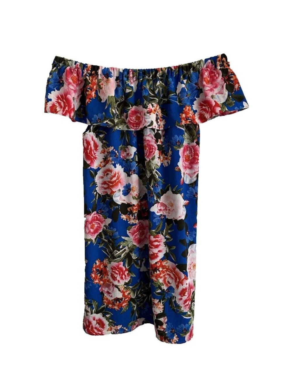 Rose & Olive Off-The-Shoulder Pink Floral Dress SZ L NWT Boho Romantic Resort - Picture 2 of 6